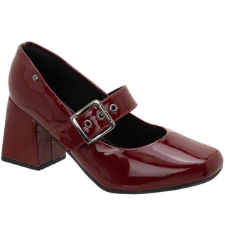 Sapatilha Boneca Sapato Feminino com Ilhós Bico Quadrado Salto 8cm
