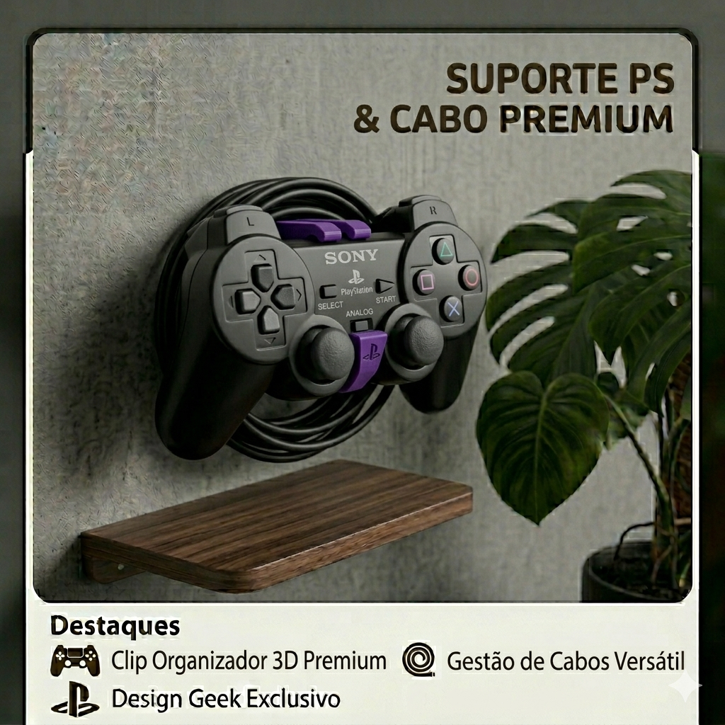 Suporte de Parede p/ Controle PlayStation 2 PS2