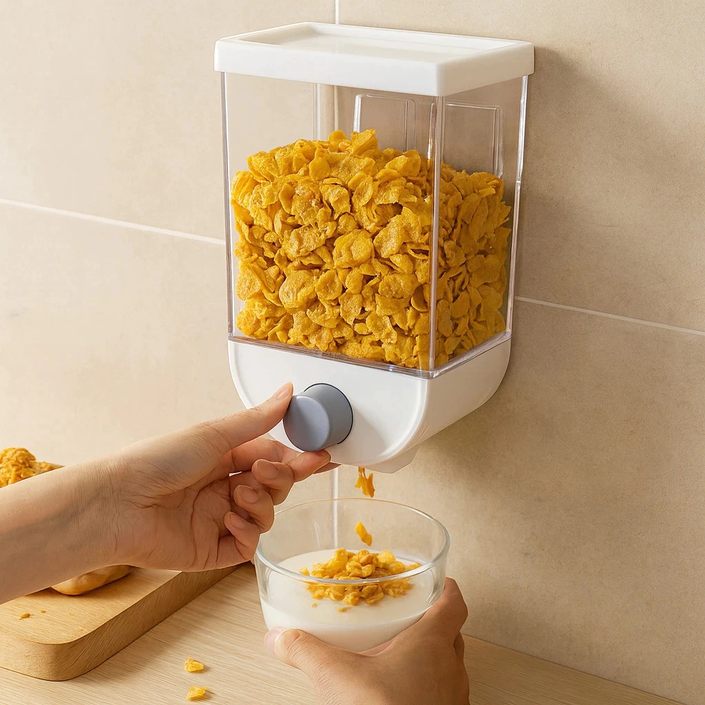 Dispenser Suspenso 1500ml Porta Mantimentos Grãos Arroz Feijão Cereais Vedação Cozinha