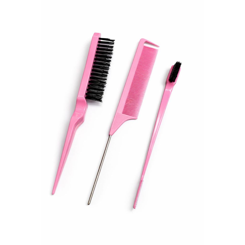 Detalhes do kit de Pente Para Cabelo Com 3 Unidades + Elastico Para Cabelo