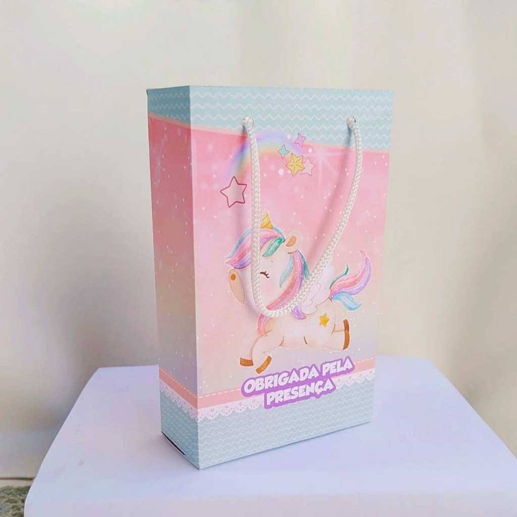 ENVIO RÁPIDO Kit Sacolinha Surpresa Festa Personalizados UNICORNIO Lembrancinhas Aniversário | PEGUE E MONTE