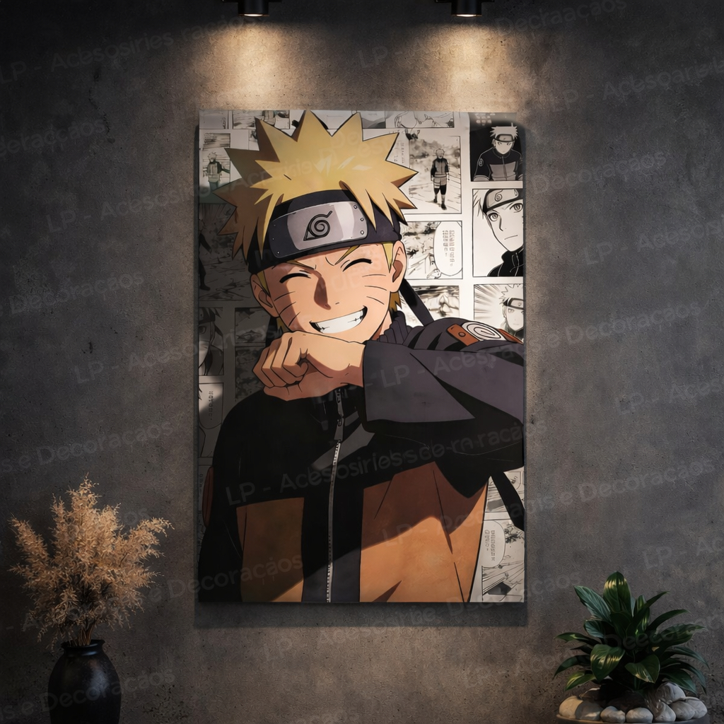 Quadro Decorativo Anime Naruto – Estilo Geek, Naruto, Sasuke, Sakura, Kakashi