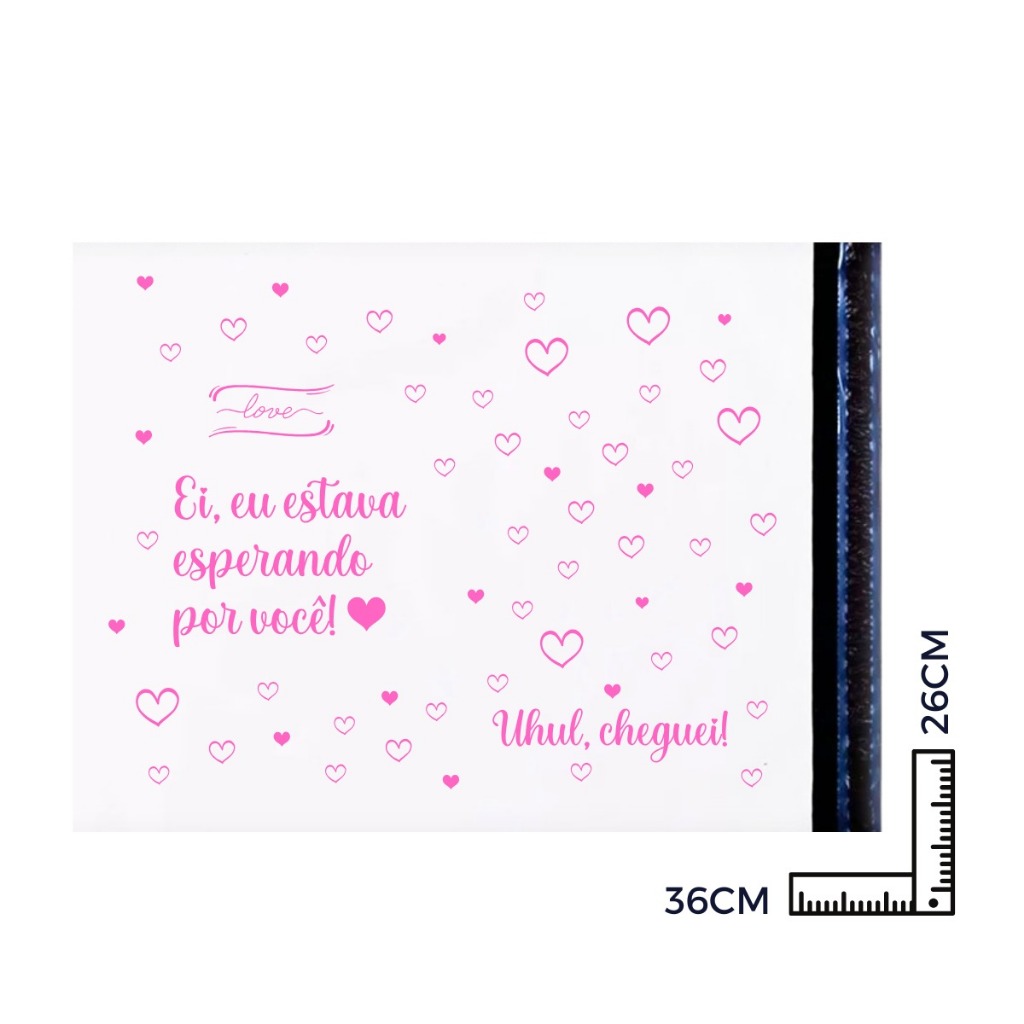 Saco correio já personalizado estampado para roupas Uhul Cheguei BRANCO