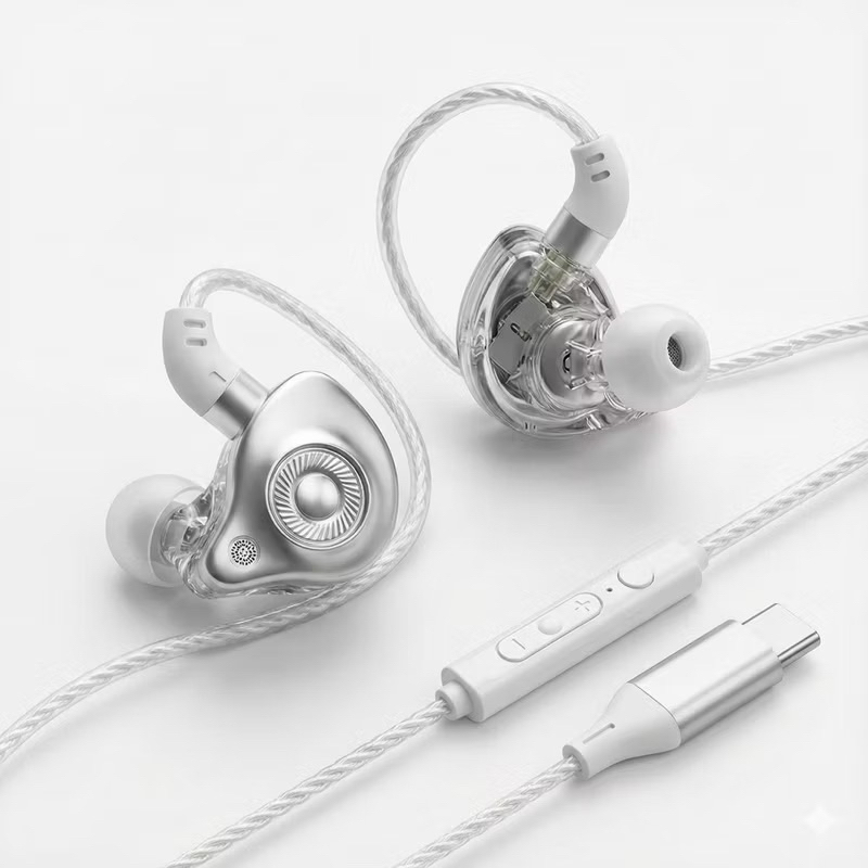Fone In-Ear Tipo C Hi-Res com Microfone Sonic Pro Prateado