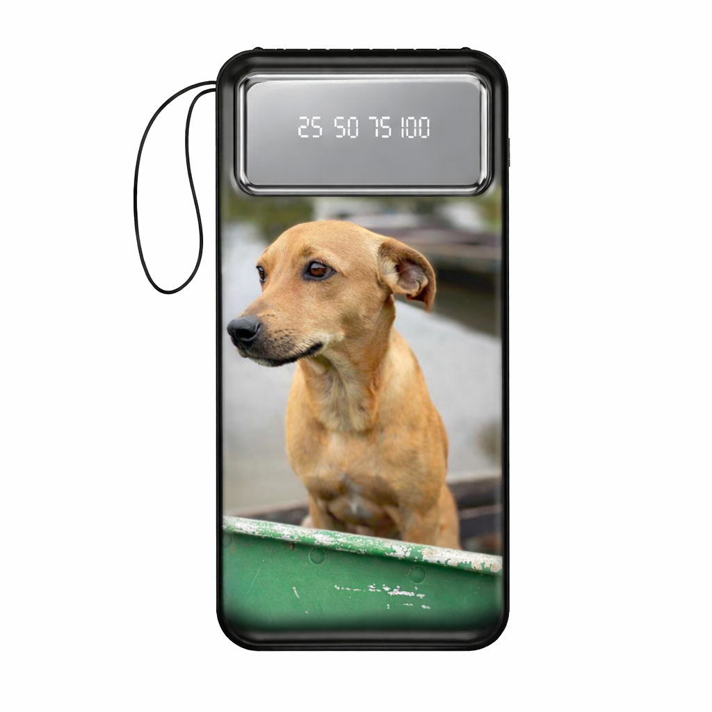 Carregador portátil (powerbank) personalizado com foto 10000 mah-Com cabos embutidos