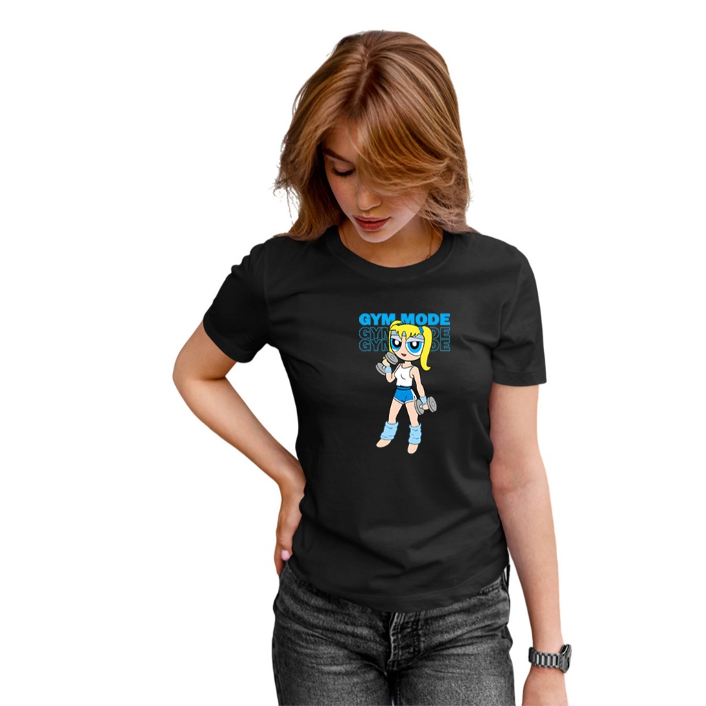 Blusa Feminina T-shirt menina Poderosa Lindinha Treinando com Tecido Leve e Confortável 100% Algodão