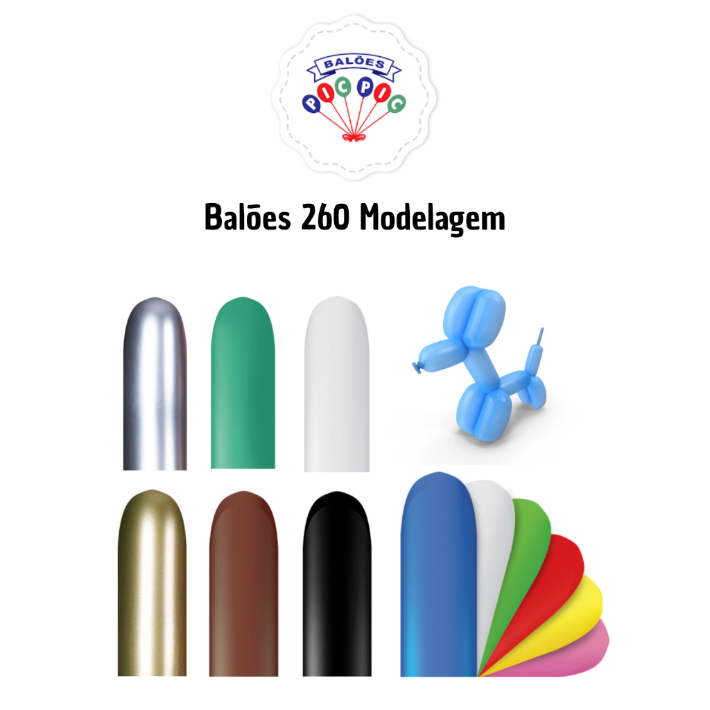 Balão 260 Modelagem Palito Espaguete PIC PIC 25 unidades Bexiga Coloridos Festa Aniversário Látex em Oferta na Shopee