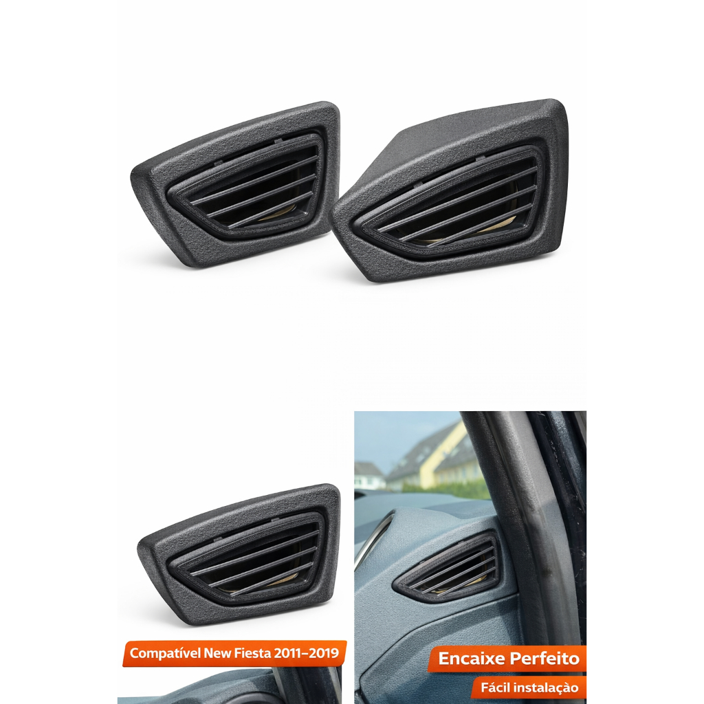 Grade Ventilação Lateral Ford New Fiesta 2011 a 2019 MK7 JA8 Acabamento Interno
