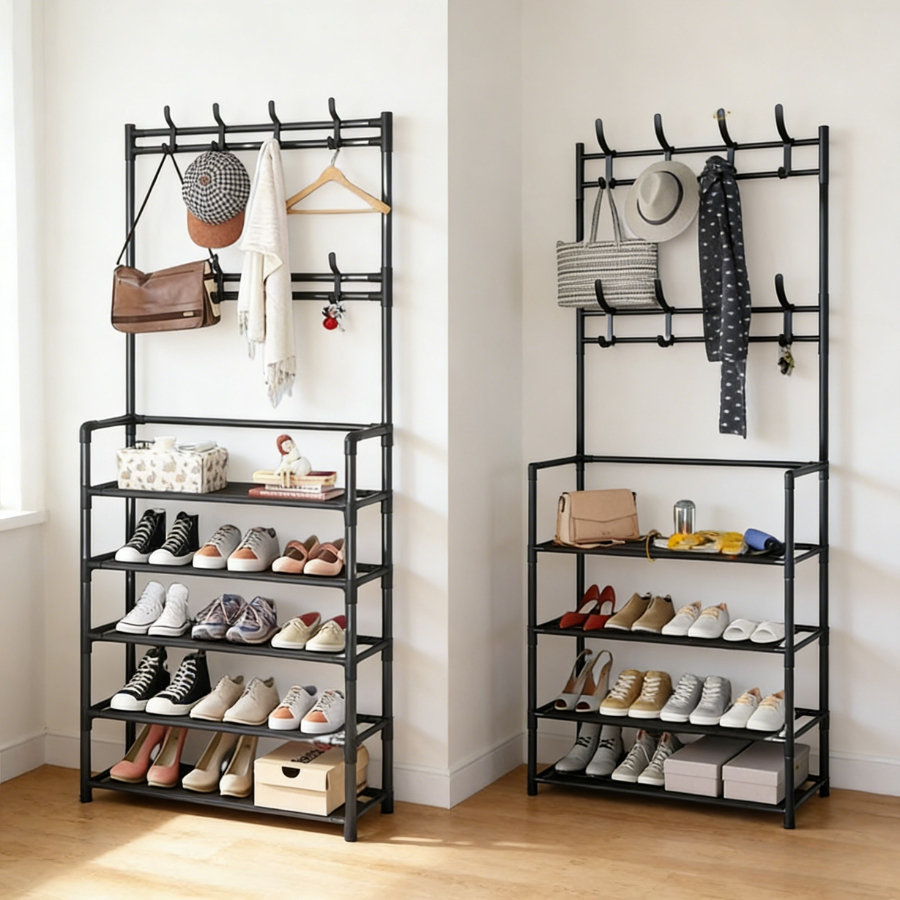 Rack Sapateira Arara 4/5 Andares Organizadora Multifuncional Suporte Multiuso Sapato Tenis Roupa