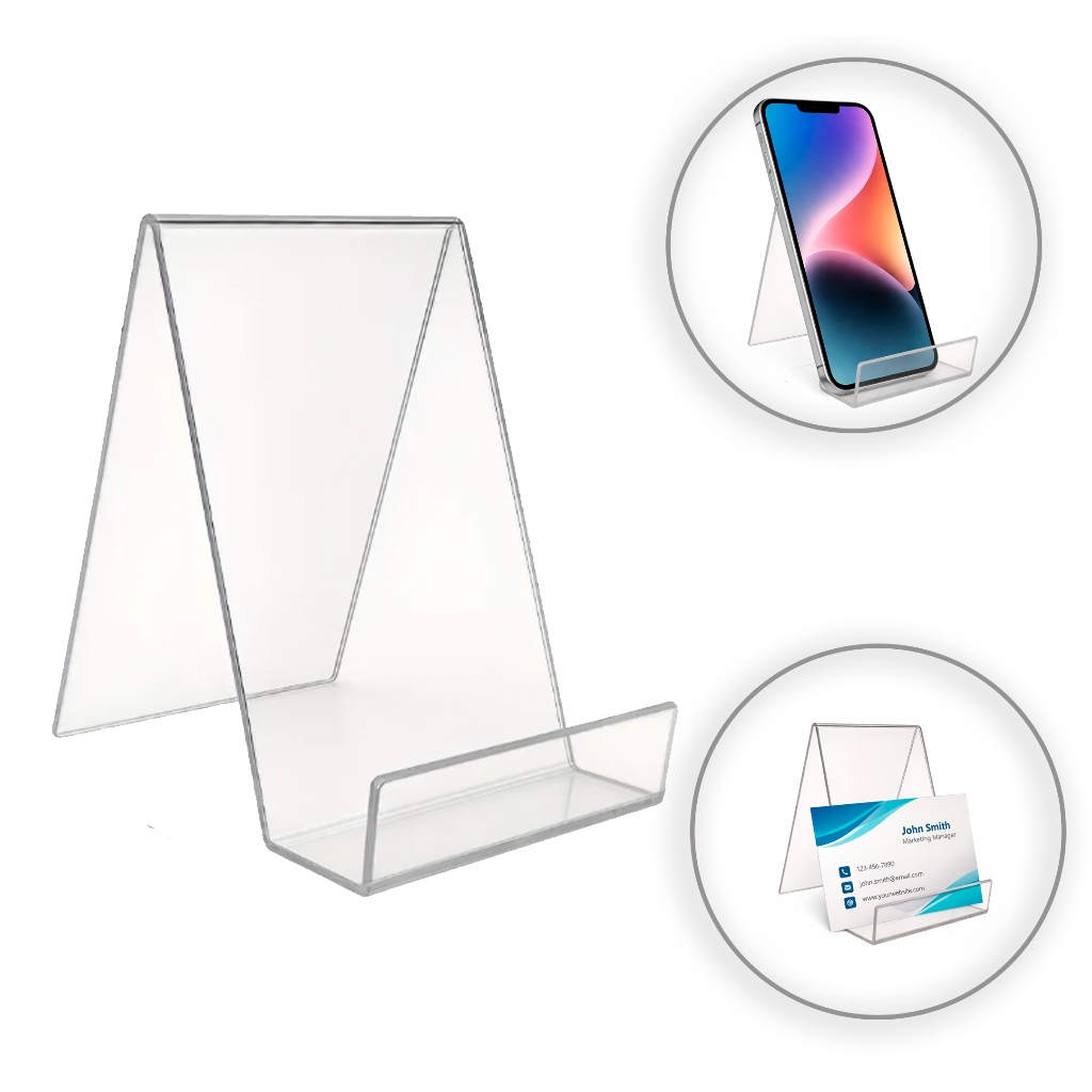 Kit 50 Expositor Suporte Para Celular, Cartão em Acrílico