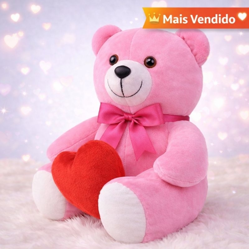Ursinha Nina 30cm Pelúcia Premium Luxo ❤️ + Brinde 🎁 | Presente Infantil | Envio Rápido