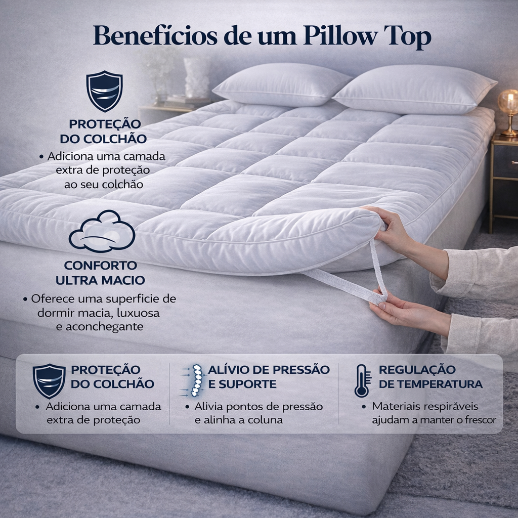 Pillow top cama solteiro, casal, Queen e king box protetor de colchão Toque de pluma 400 fios.