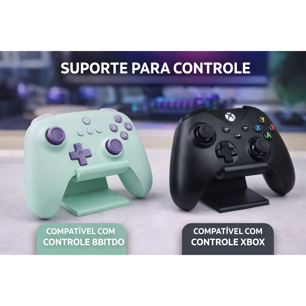 Suporte para Controle 8BitDo – Minimalista, Estável e Elegante Suporte para Controle 8BitDo | Base Gamer Estável |