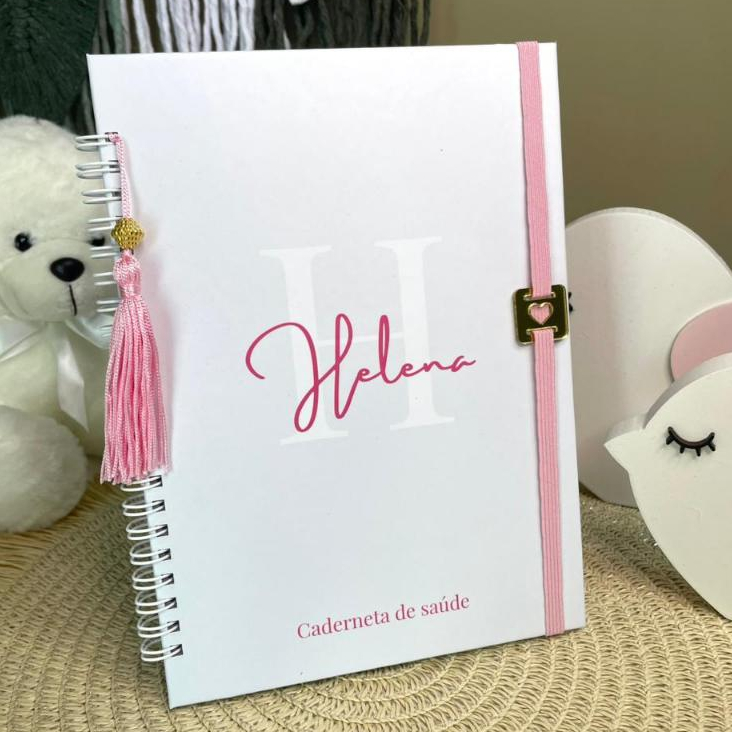 Caderneta de Saúde menina personalizada luxo minimalista em Oferta na Shopee
