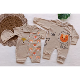 KIT COM 2 MACACÕES + TOUQUINHA COM ESTAMPA E BORDADO DE URSINHOS E RAPOSINHA (367-405) em Oferta na Shopee