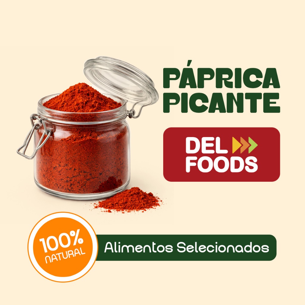 Páprica Picante. Tempero 100% Natural Sabor Intenso e Picãncia