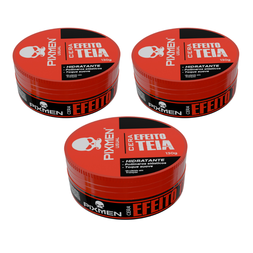 03 Unidades Cera Pomada Modeladora Efeito Teia Hidratante Toque Suave para Cabelo 130g