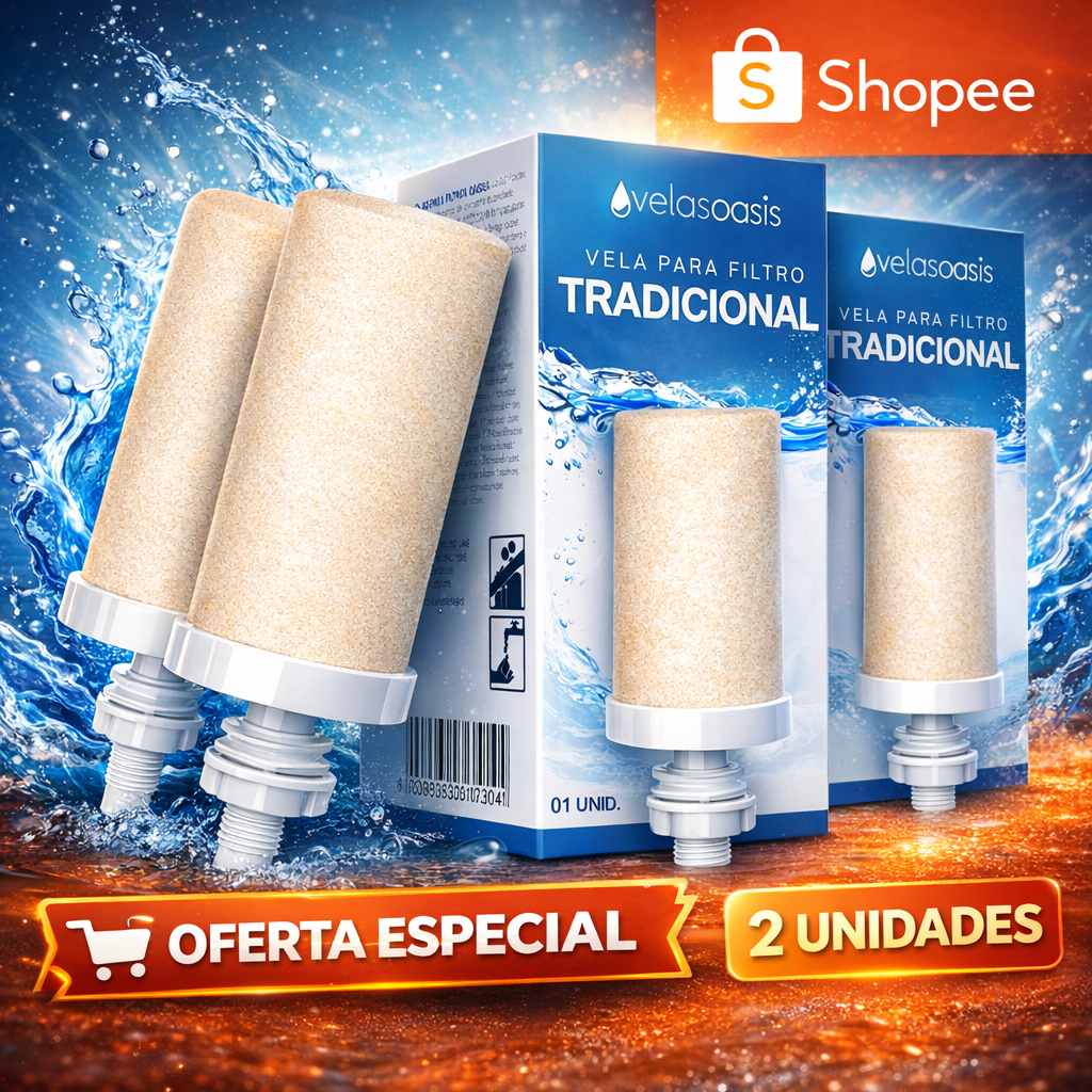 02 Velas Cerâmica para Filtro de Barro Reposição Original Água Mais Saudável