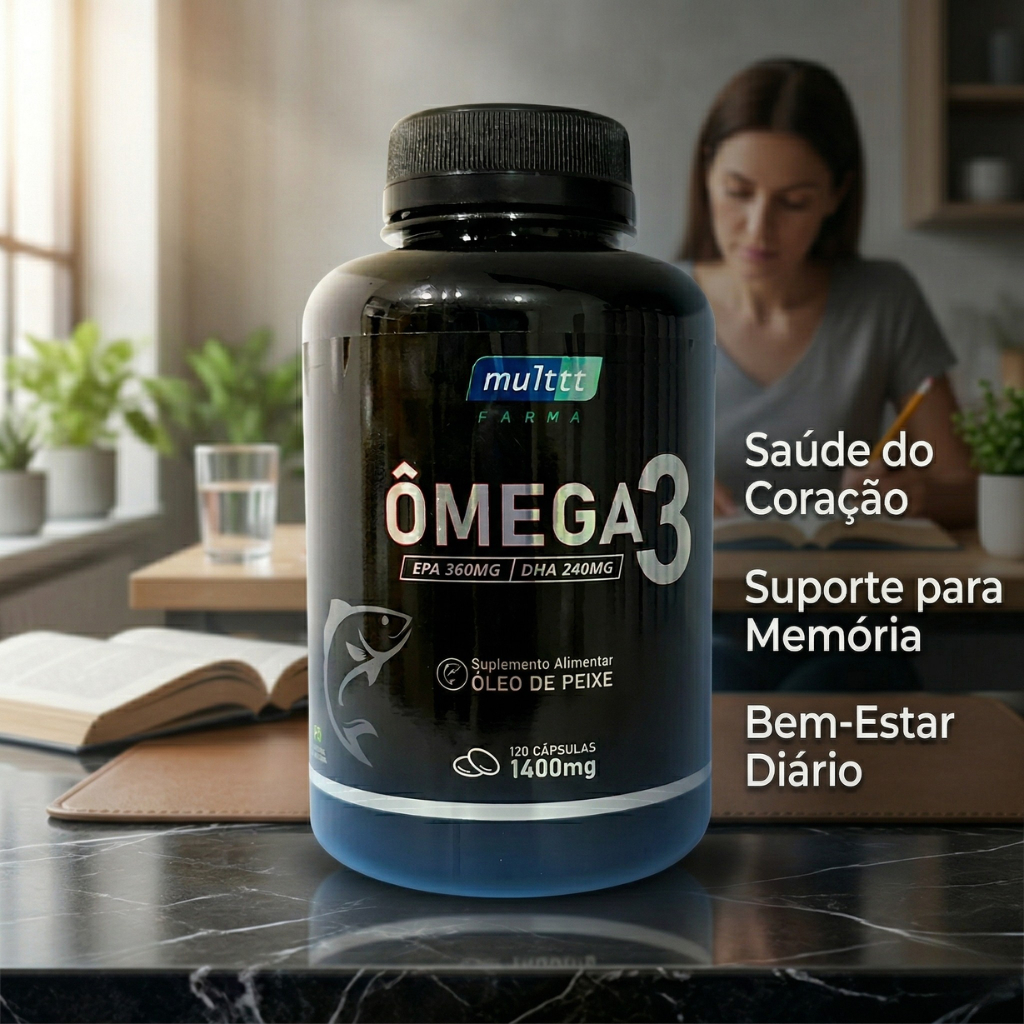 Ômega 3 1400mg Suplemento Alimentar de Óleo de Peixe – 120 Cápsulas em Oferta na Shopee