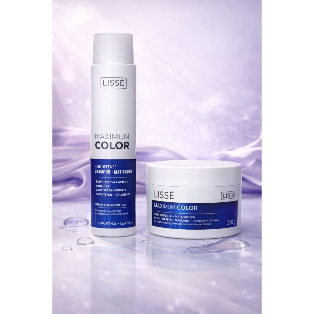 Kit Matizador Lissé Blond Platine Shampoo 300ml + Máscara 250g Desamarelador Profissional
