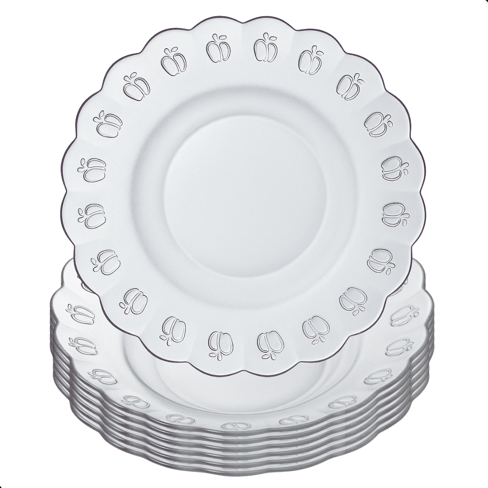 Jogo De Pratos Fundos 6 Peças Em Vidro Para Almoço/Jantar em Oferta na Shopee