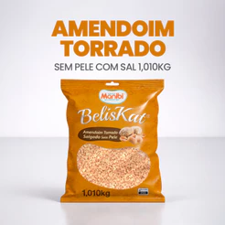 Amendoim Torrado Salgado Sem Pele Com Sal 1kg Beliskat