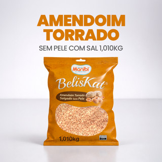 Amendoim Torrado Salgado Sem Pele Com Sal 1kg Beliskat