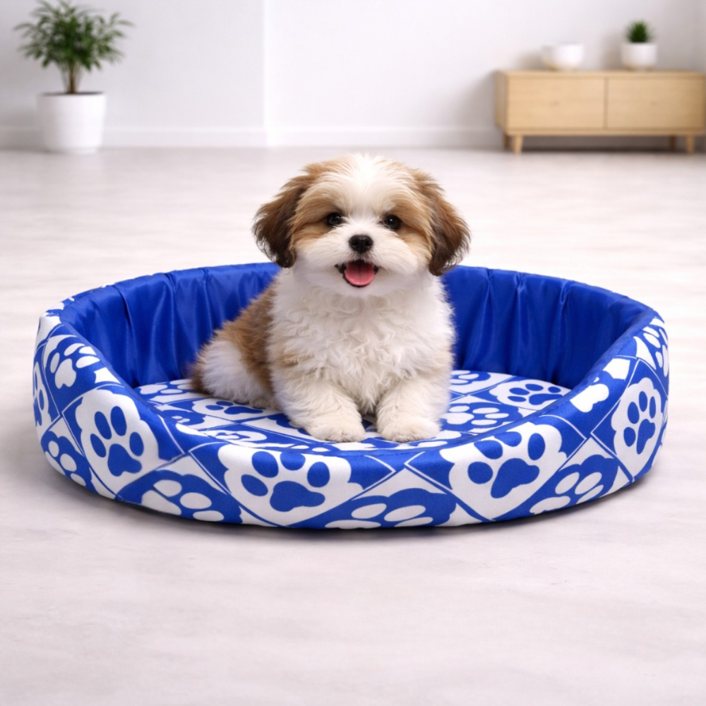Cama Pet Europa Azul Patas Lavável Confortável c/ Borda Proteção Contra Frio Fabricação Própria