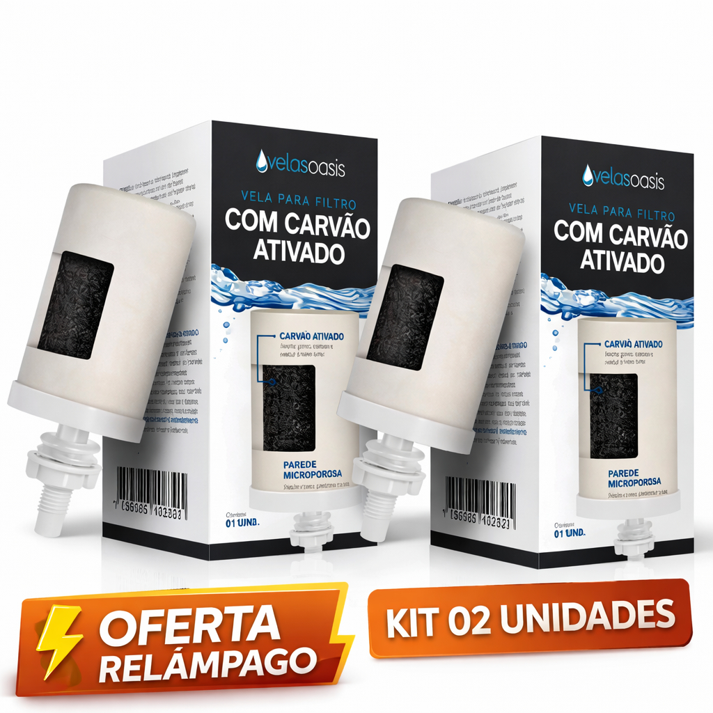 Kit 02 Velas Carvão Ativado PREMIUM Para Todos Filtros De Barro Filtragem Eficaz - ENVIO IMEDIATO