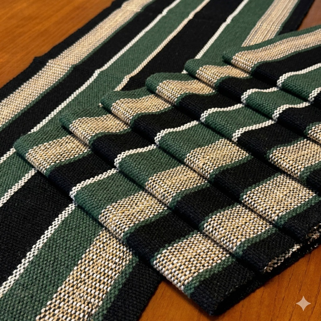 Jogo Americano 7 Peças Algodão Cru Rústico – 6 Lugares 45x30cm + 1 Passadeira 90x30cm