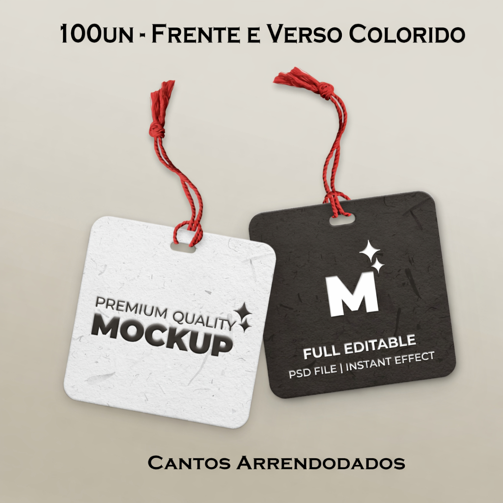 Etiquetas Tags Frente e Verso Colorido - Fosco ou Brilho 100un
