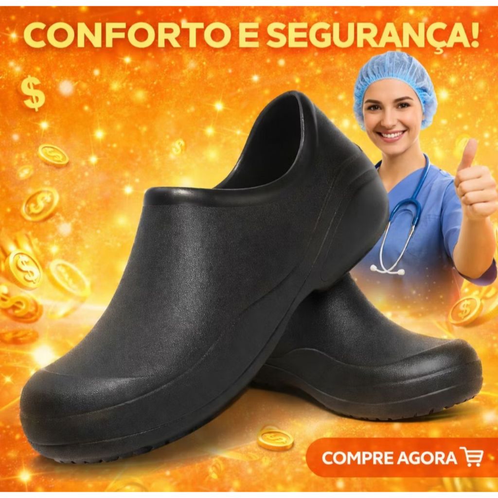 Sapato Profissional Epi Enfermagem Hospital Cozinha  Unissex Bota de Segurança
