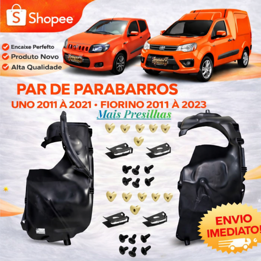 Par de Para Barros Fiat Novo Fiorino/Uno 2011 2012 2013 2014 Até 2021 Mais Presilhas