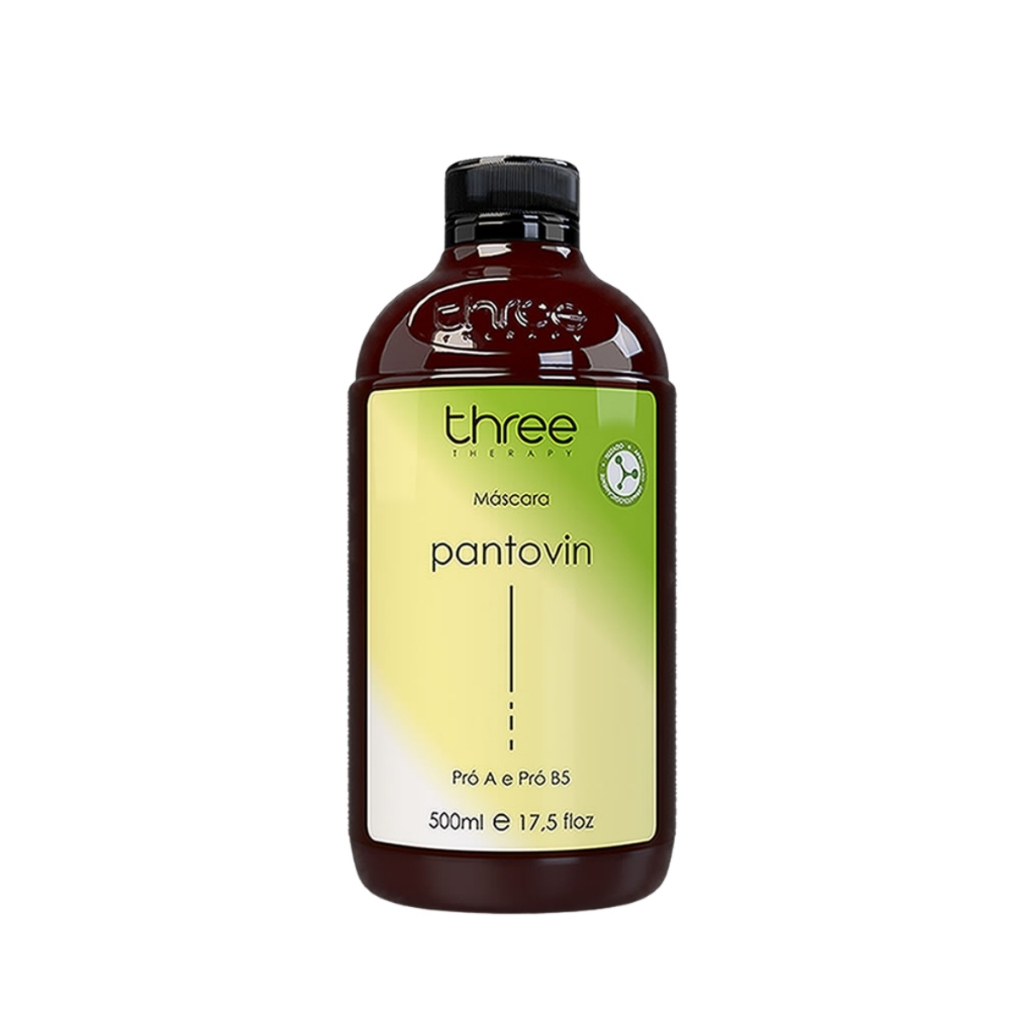 Máscara Pantovin Three Therapy Antiqueda Vitamina Pro A e Pro B5 Cresce 3 X Mais Rápido - 500ml