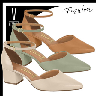 Scarpin Vizzano Salto Bloco Médio Sapato Feminino Social Confortável Trabalho Macio Original em Oferta na Shopee