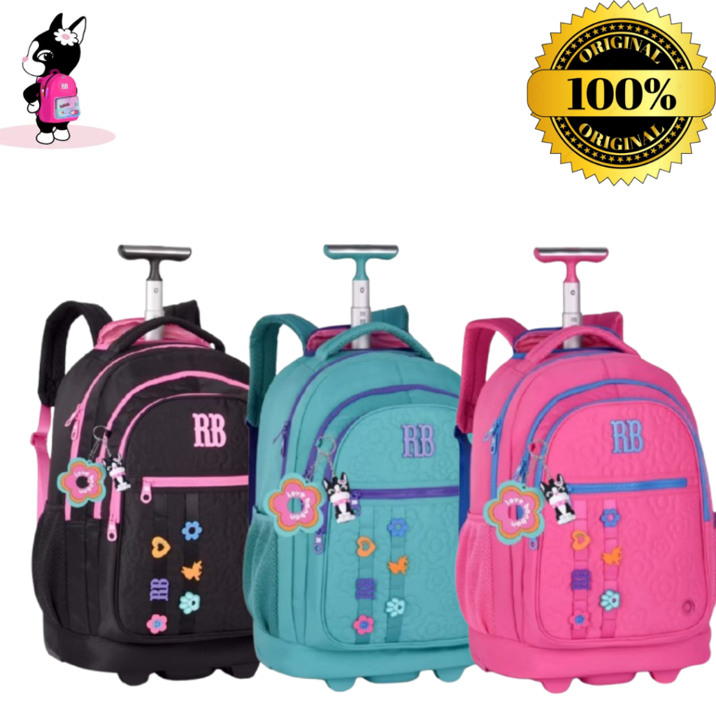 Mochila De Rodinha Rebecca Bonbon Oficial Jeans Rb27023