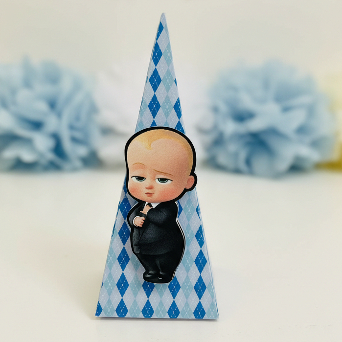 Kit Festa - 10 Caixas Pirâmide Poderoso Chefinho - Lembrancinhas Personalizadas - Papelaria Personalizada