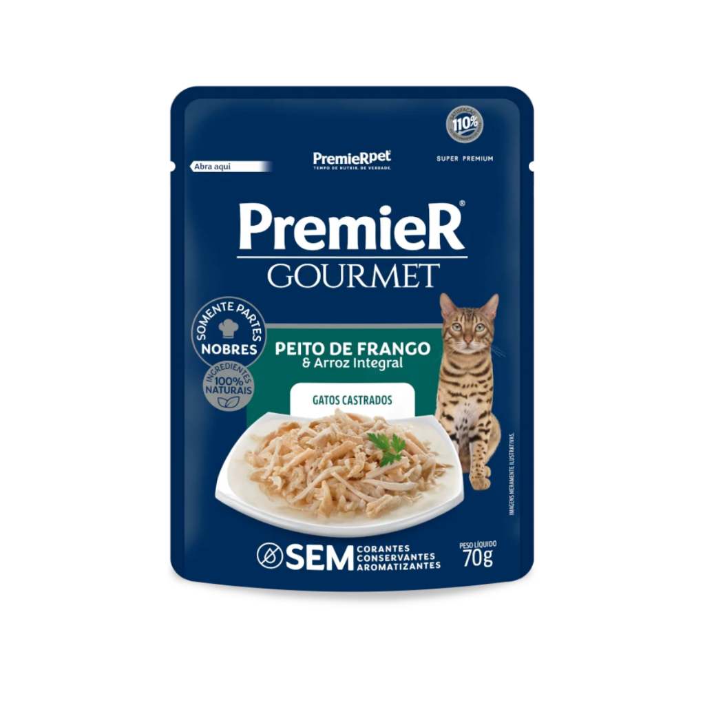 Sache Premier Gatos Castrados Sabor Frango 70g