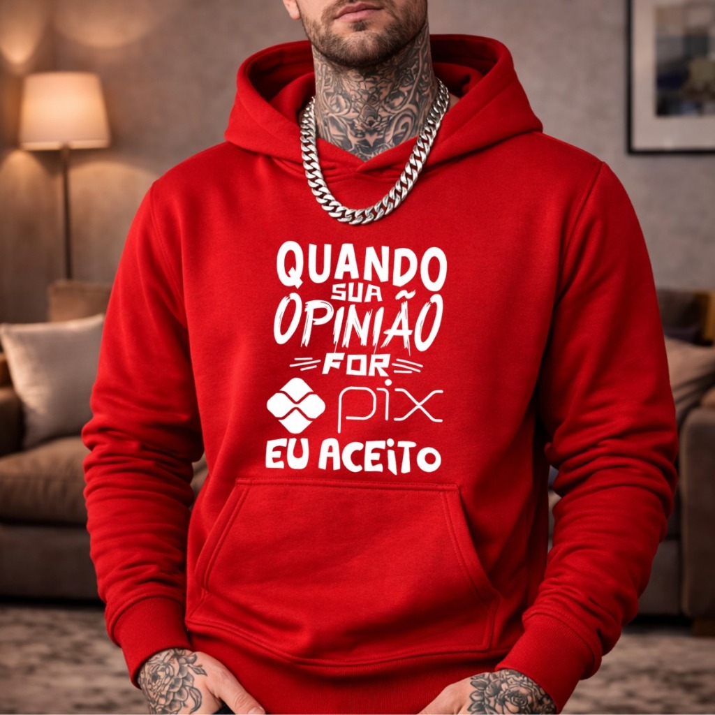 Moletom Canguru Caso de Frio Masculino Flanelado Quentinho Estiloso Moda Casual Estampado