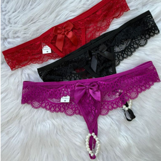 Kit 3 Calcinha Fio Dental Tailandesa Renda Com Pérolas Sexy Conforto Luxo em Oferta na Shopee