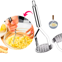 Amassador Espremedor De Batata Purê Aço Inox Grande Profissional