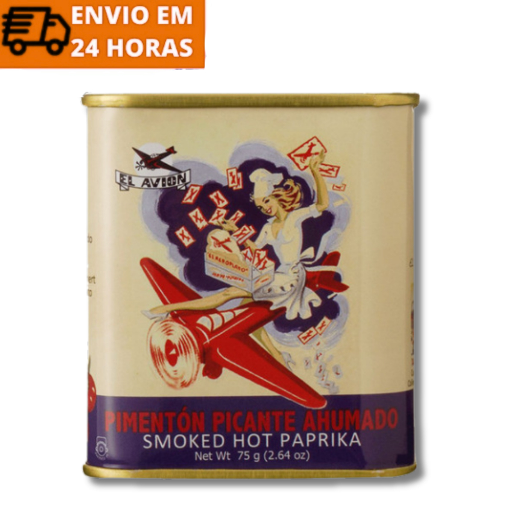 Páprica Picante Defumada Importada Espanha El Avion 75g em Oferta na Shopee