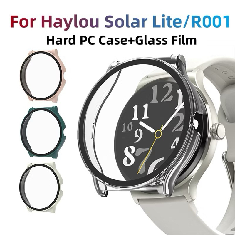 W.BILL Capa case Para Haylou Solar Lite/R001 case Protetora PC para Smartwatch Com Tela De Vidro
