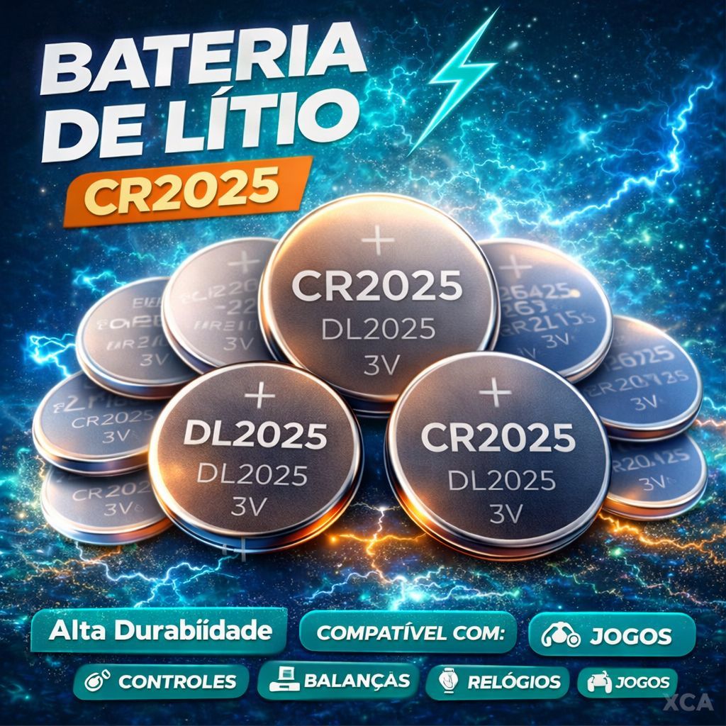 Pilha Moeda Bateria CR2032 CR2025 CR2016 Lithium 3V Kit 5 a 20 Un Controle Relógio