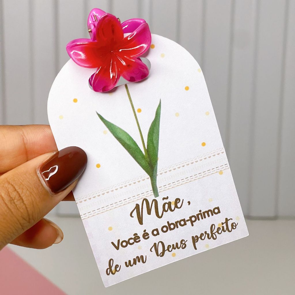 Tag Card para mini piranha presilha de cabelo 50 100 150 unidades Dia das Mães mimo lembrancinha para cliente