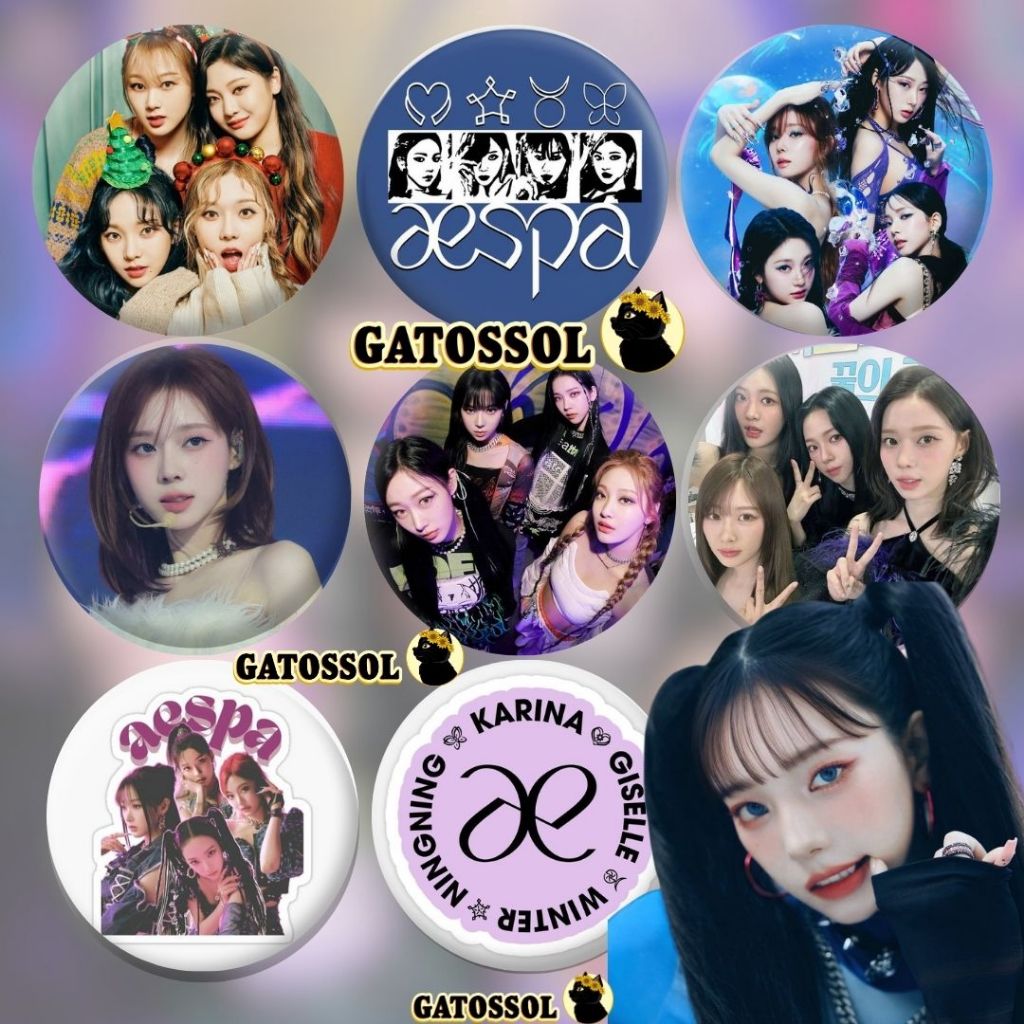 Bottons AESPA 4,5 cm - KPOP-IDOL- Aespa- Bottom/botton - Boton  - Broche alfinete - Boton - Button - Pin - Botum