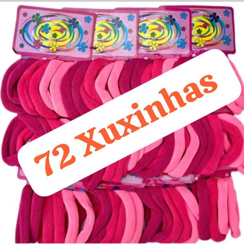 Elástico de Cabelo Pacote com 72 Unidades Xuxinha Rabico Chuchinha Liguinha Pacote Rosa Colorido