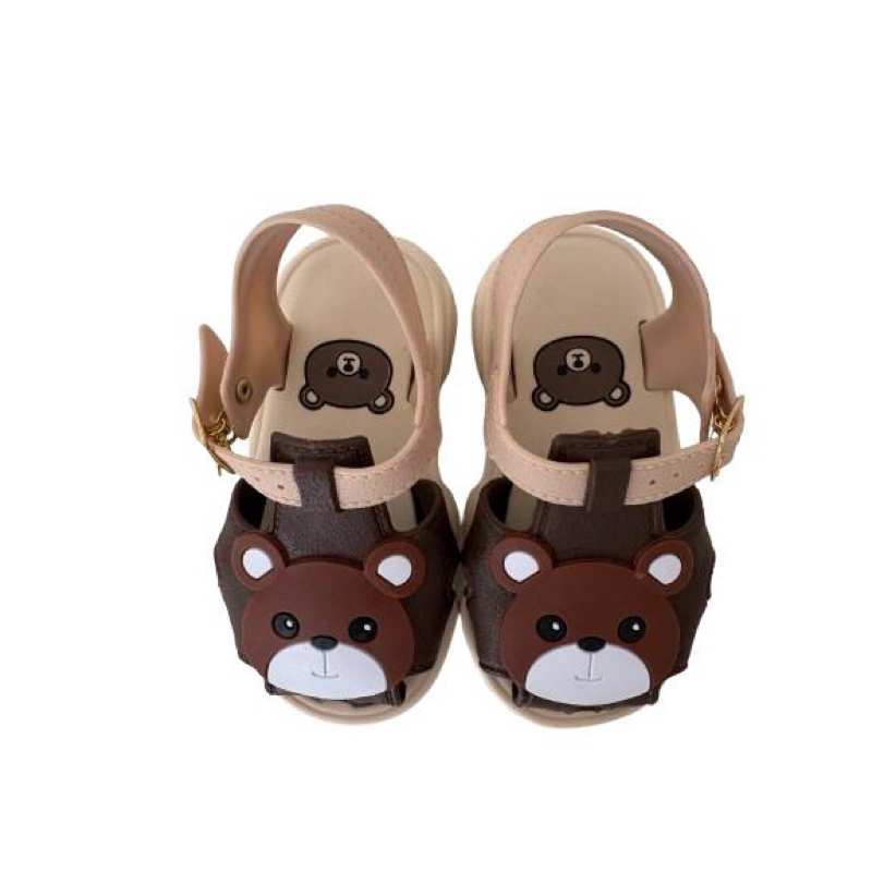 Sandália Infantil Ursinho Bebê Masculina Antiderrapante Confortável Leve Ajustável
