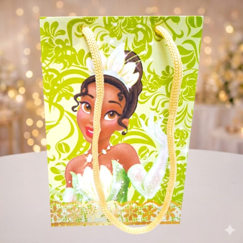 Sacolinha Sacola Personalizada para Festa Princesa Tiana e o Sapo - Sacolinha Surpresa OPÇÃO PEGUE E MONTE ou MONTADA