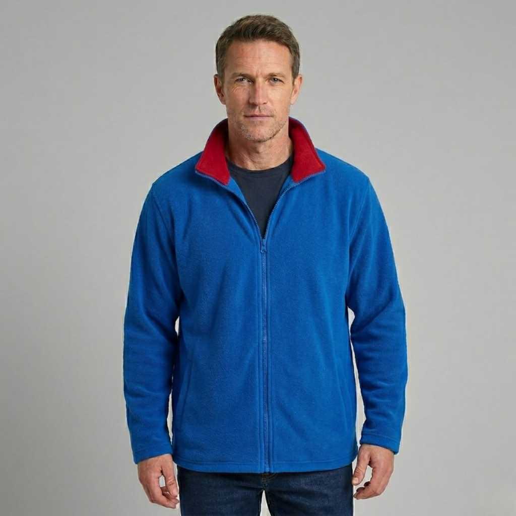 Jaqueta Masculina Inverno Fleece Blusa Térmica Com Zíper Gola Bolso Interno